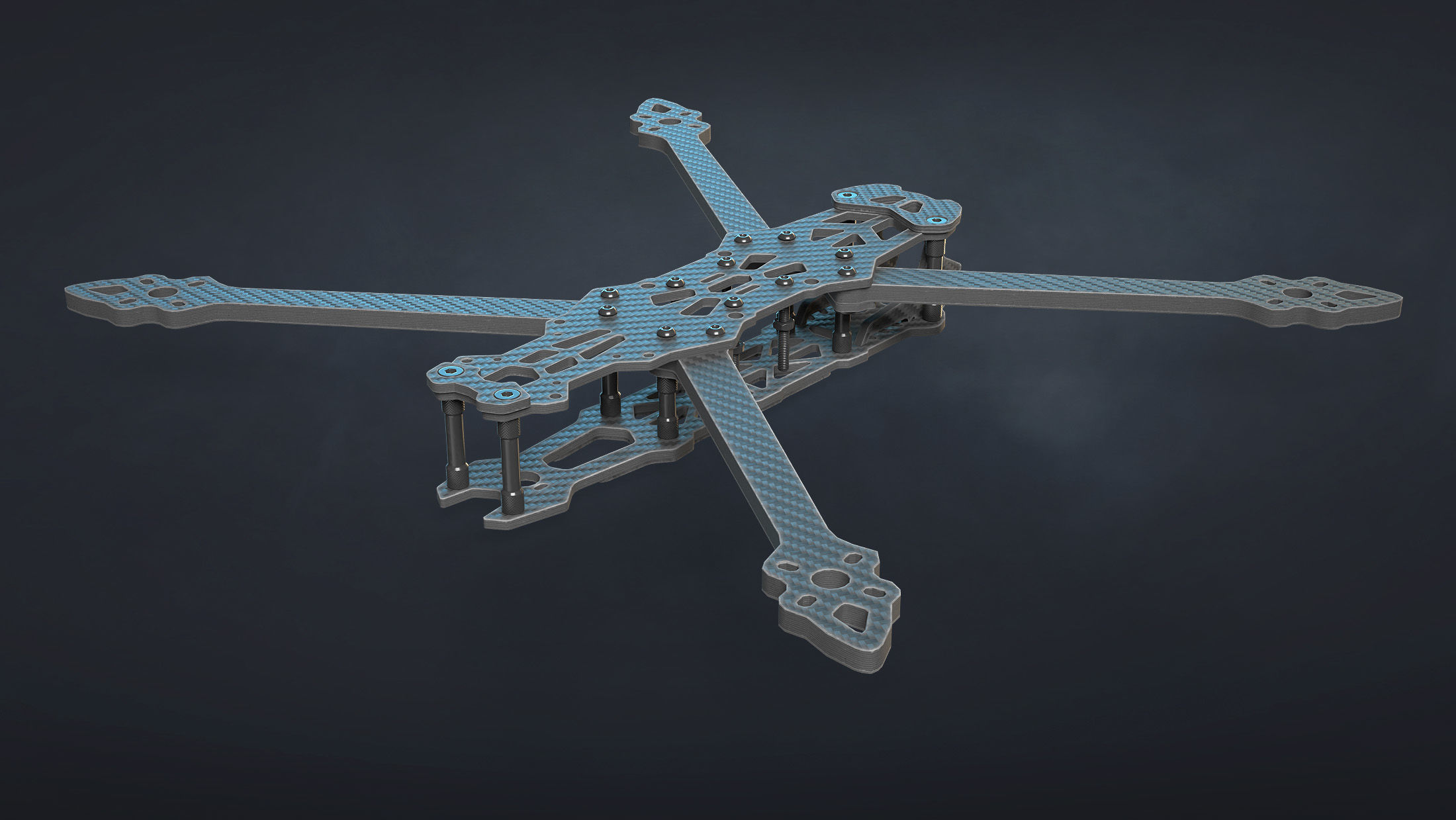 FPV Drone Frame Mark4 7 and 10 Inches Game Ready Low-poly 3D model_5