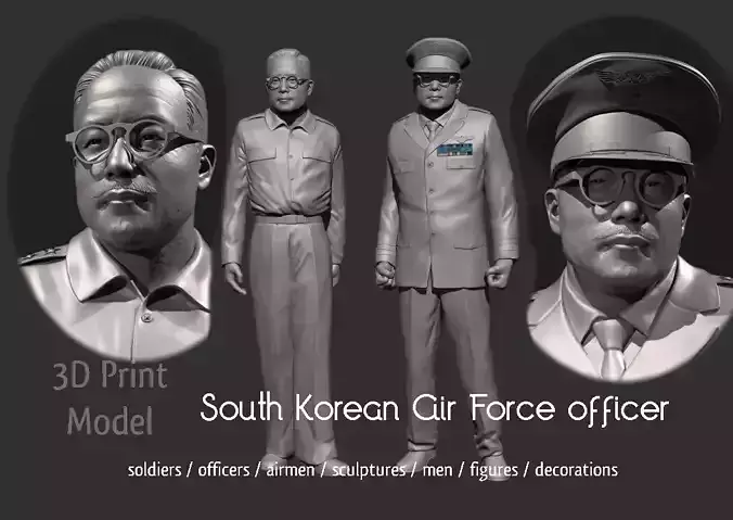 1960s South Korean Air Force officer 3D print model
