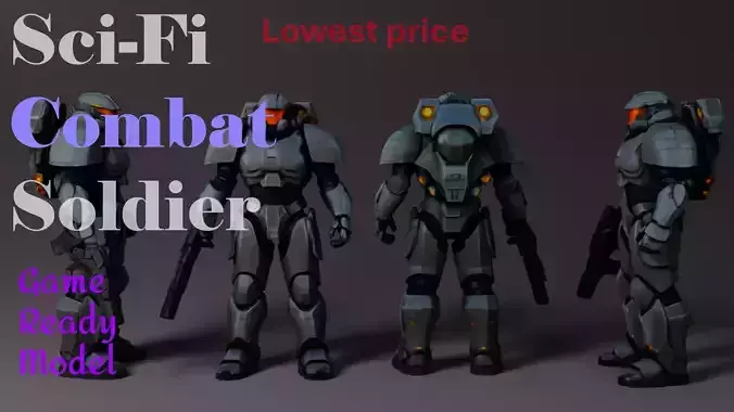 Sci Fi Soldier Low-poly 3D model