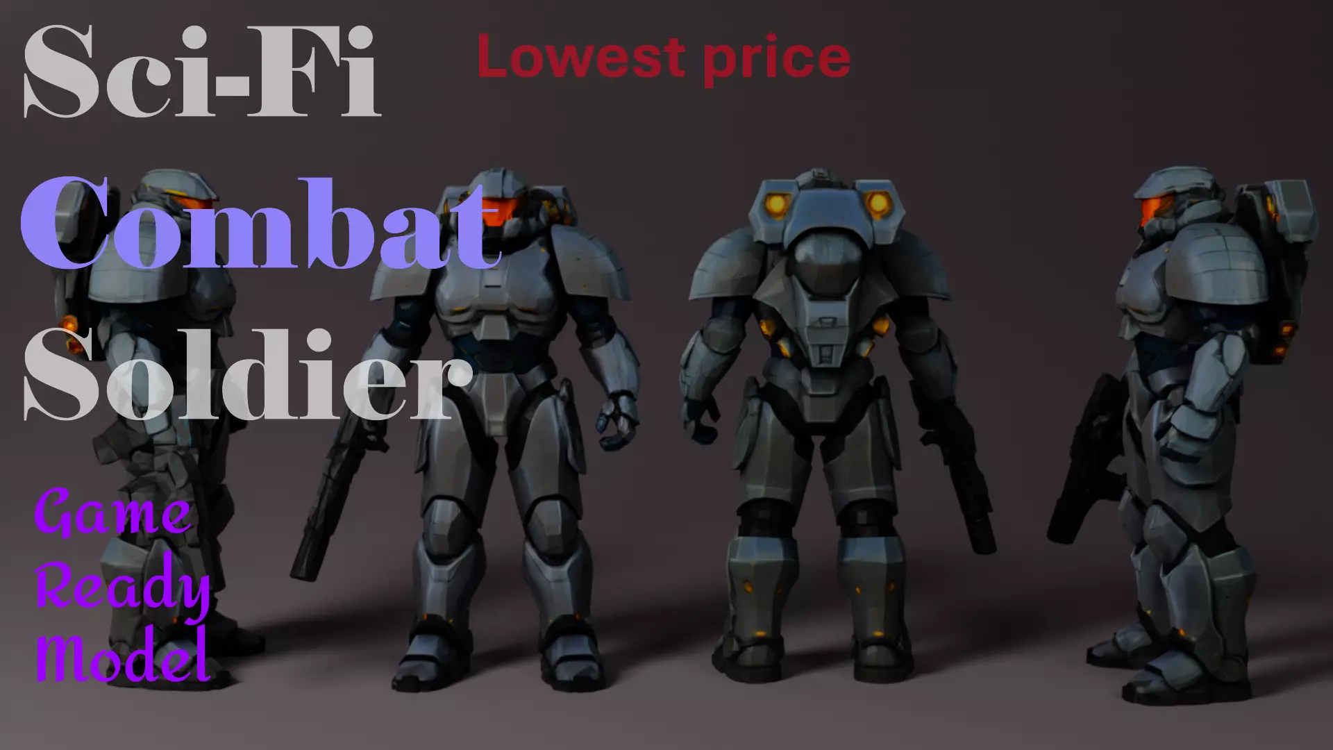 Sci Fi Soldier Low-poly 3D model_0