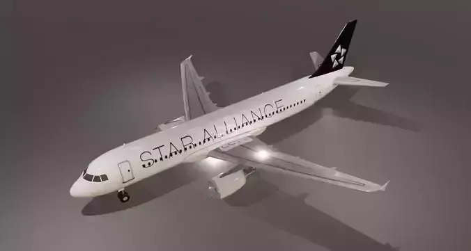 Star Alliance airbus a320-214 low poly 3D model Low-poly 3D model