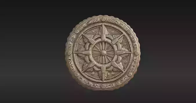 Antique Compass Rose 3D Model - Game-Ready Asset
