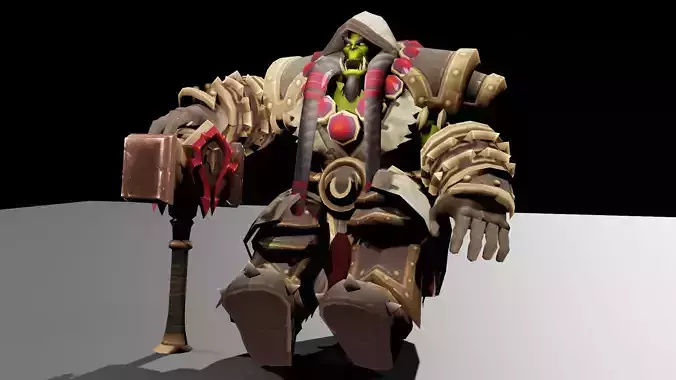 Thrall 3D Model - Fully Textured Rigged and Animation-Ready 3D print model