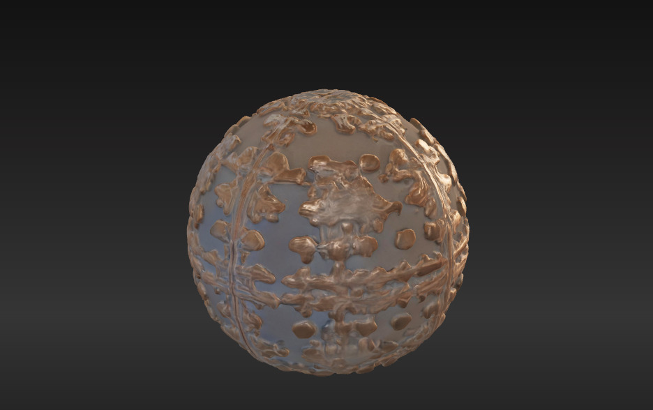 Golden Sphere Relics - Ancient Artifact 3D Model Low-poly 3D model_2