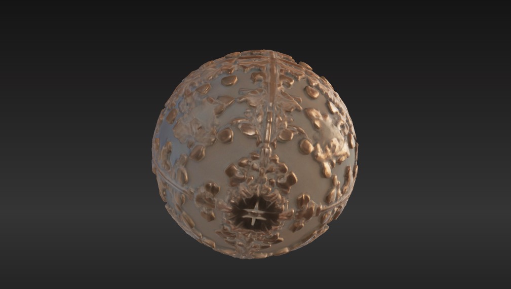 Golden Sphere Relics - Ancient Artifact 3D Model Low-poly 3D model_4