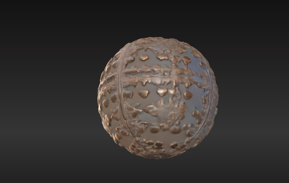 Golden Sphere Relics - Ancient Artifact 3D Model Low-poly 3D model_5