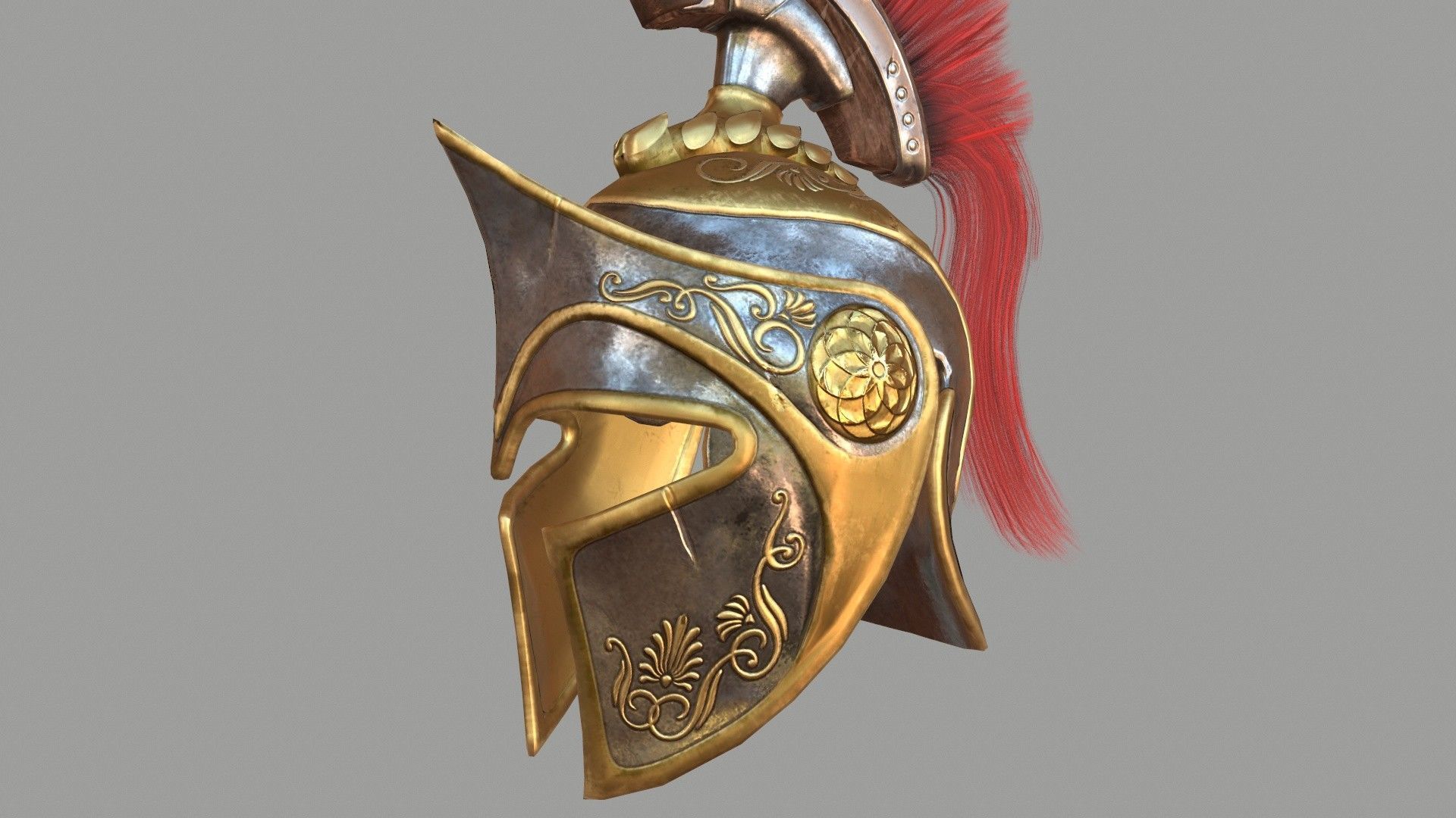Spartans Warrior Helmet Low-poly 3D model_6