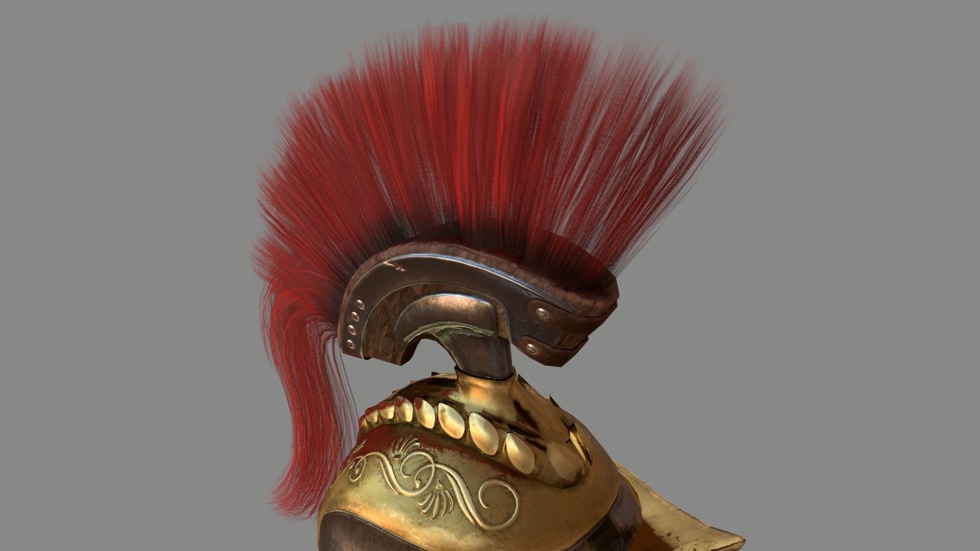 Spartans Warrior Helmet Low-poly 3D model_4