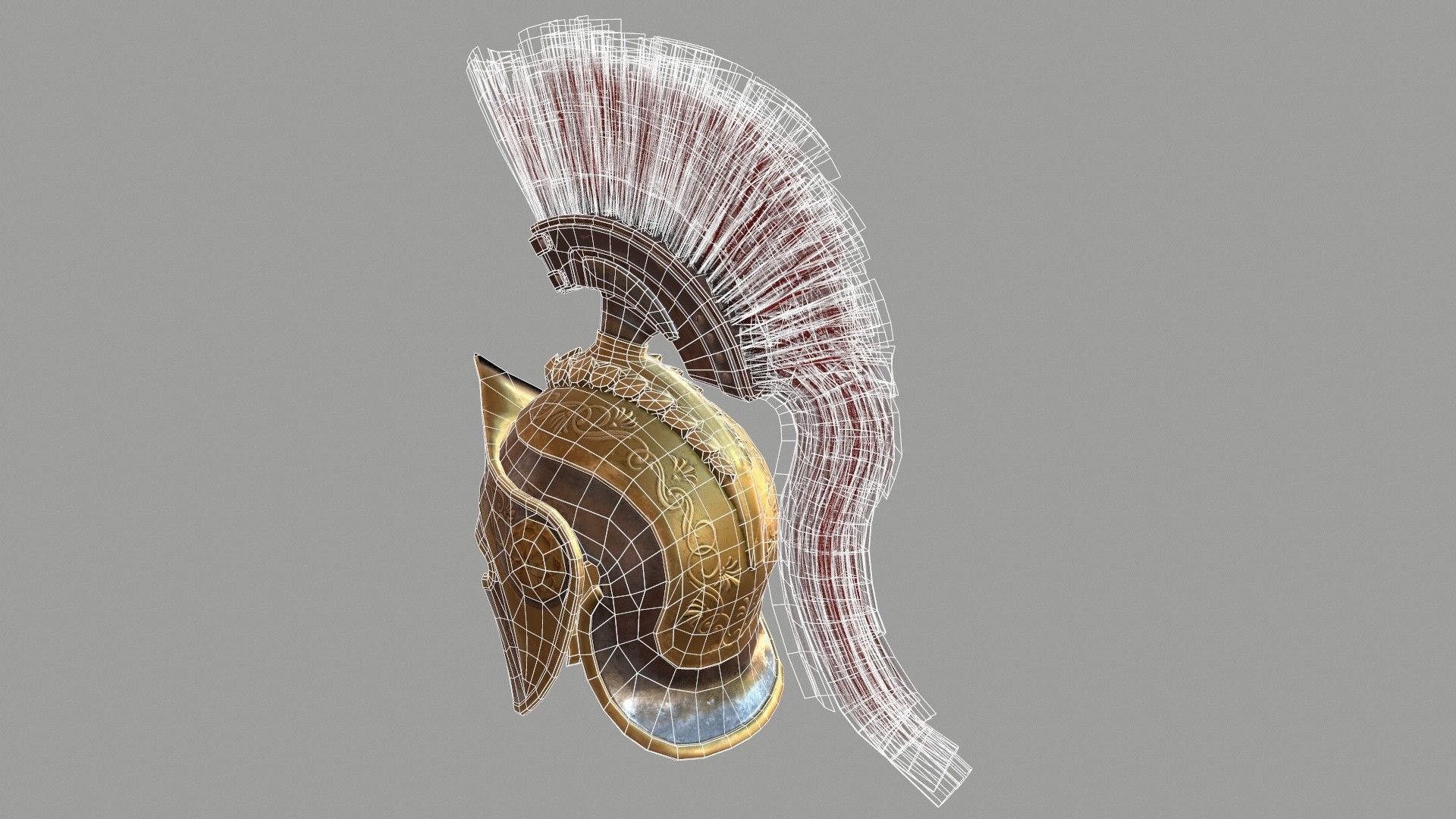 Spartans Warrior Helmet Low-poly 3D model_14
