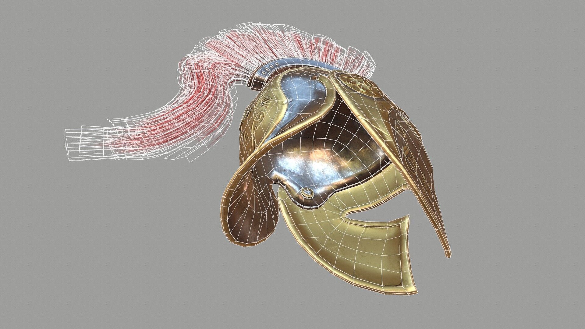 Spartans Warrior Helmet Low-poly 3D model_13