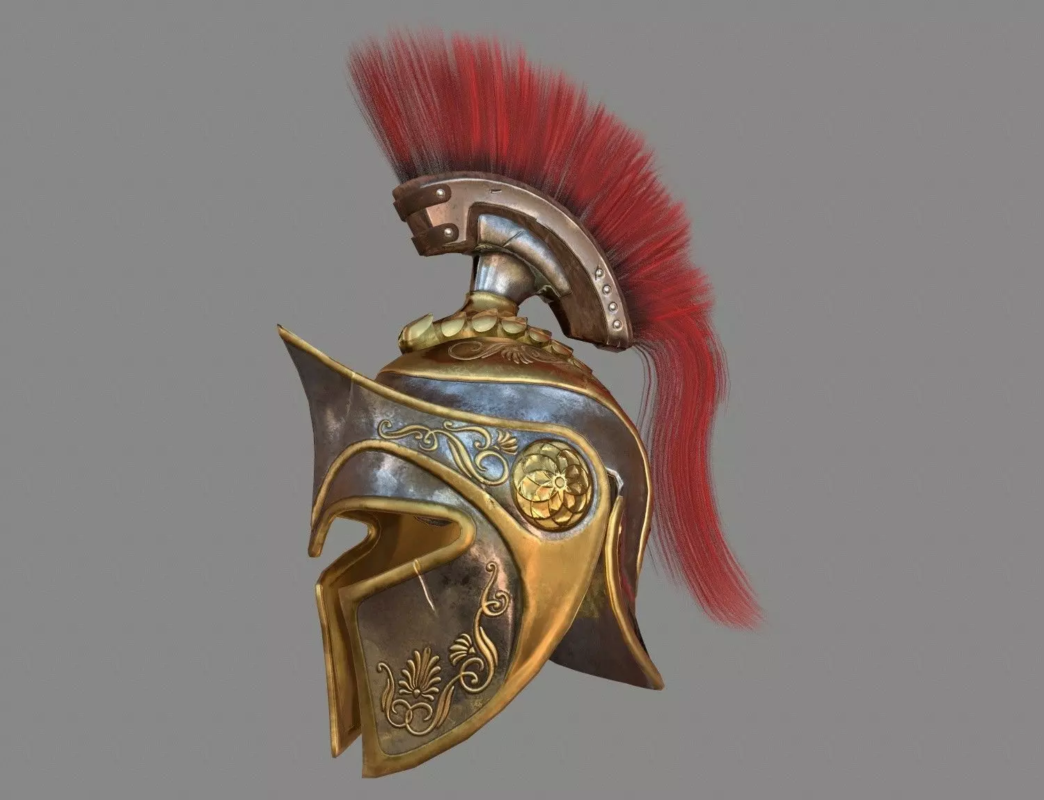 Spartans Warrior Helmet Low-poly 3D model_0