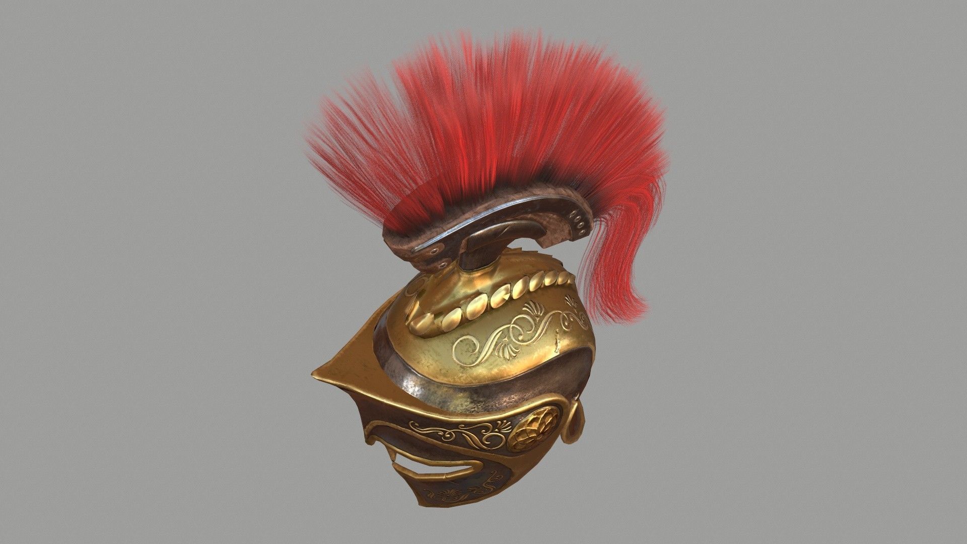 Spartans Warrior Helmet Low-poly 3D model_7