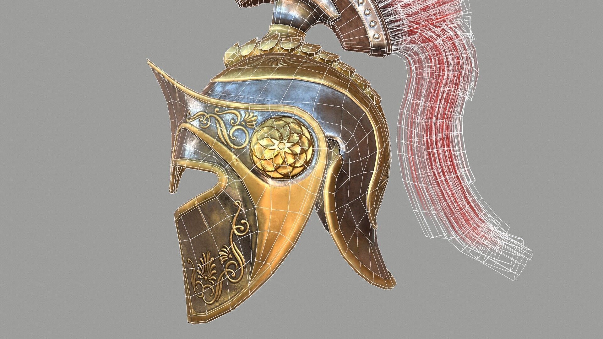 Spartans Warrior Helmet Low-poly 3D model_15