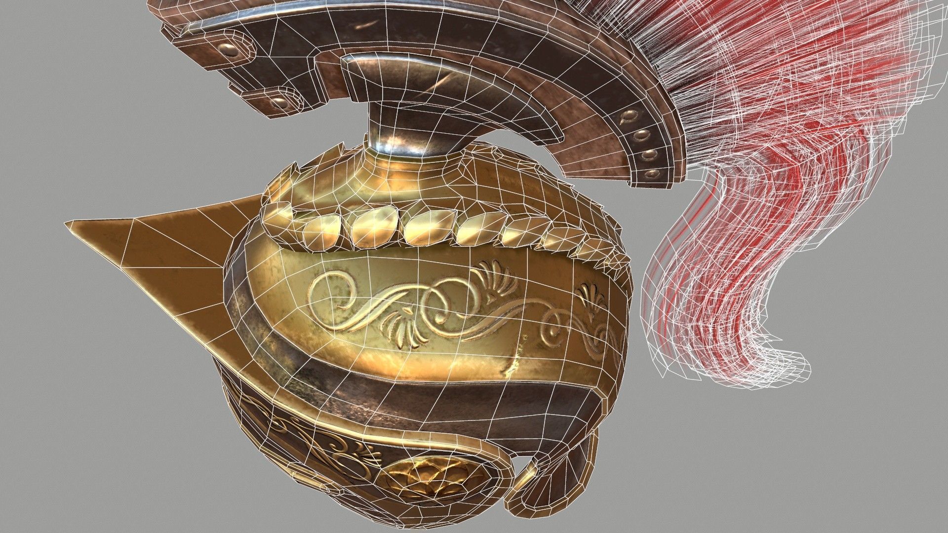 Spartans Warrior Helmet Low-poly 3D model_16