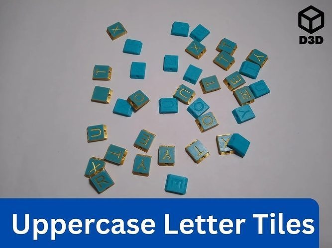 Uppercase Letter Tiles - Dovetail Tile System Free 3D print model