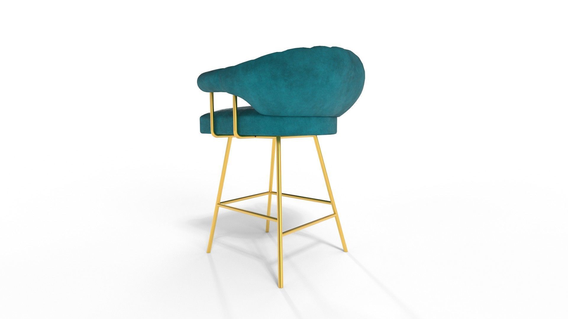 Bar Stools Mid Century 3D model_2