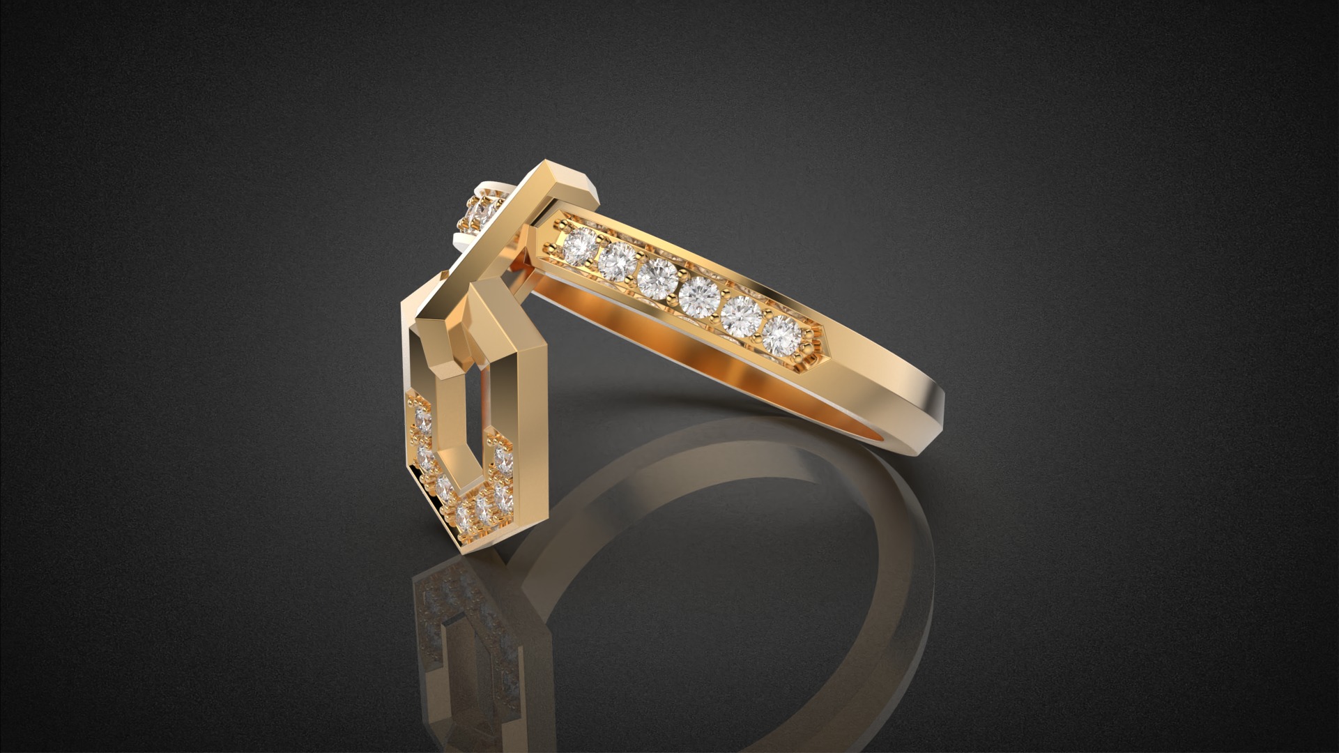 Fashion movable Chains ring all sizes R56 3D print model_6