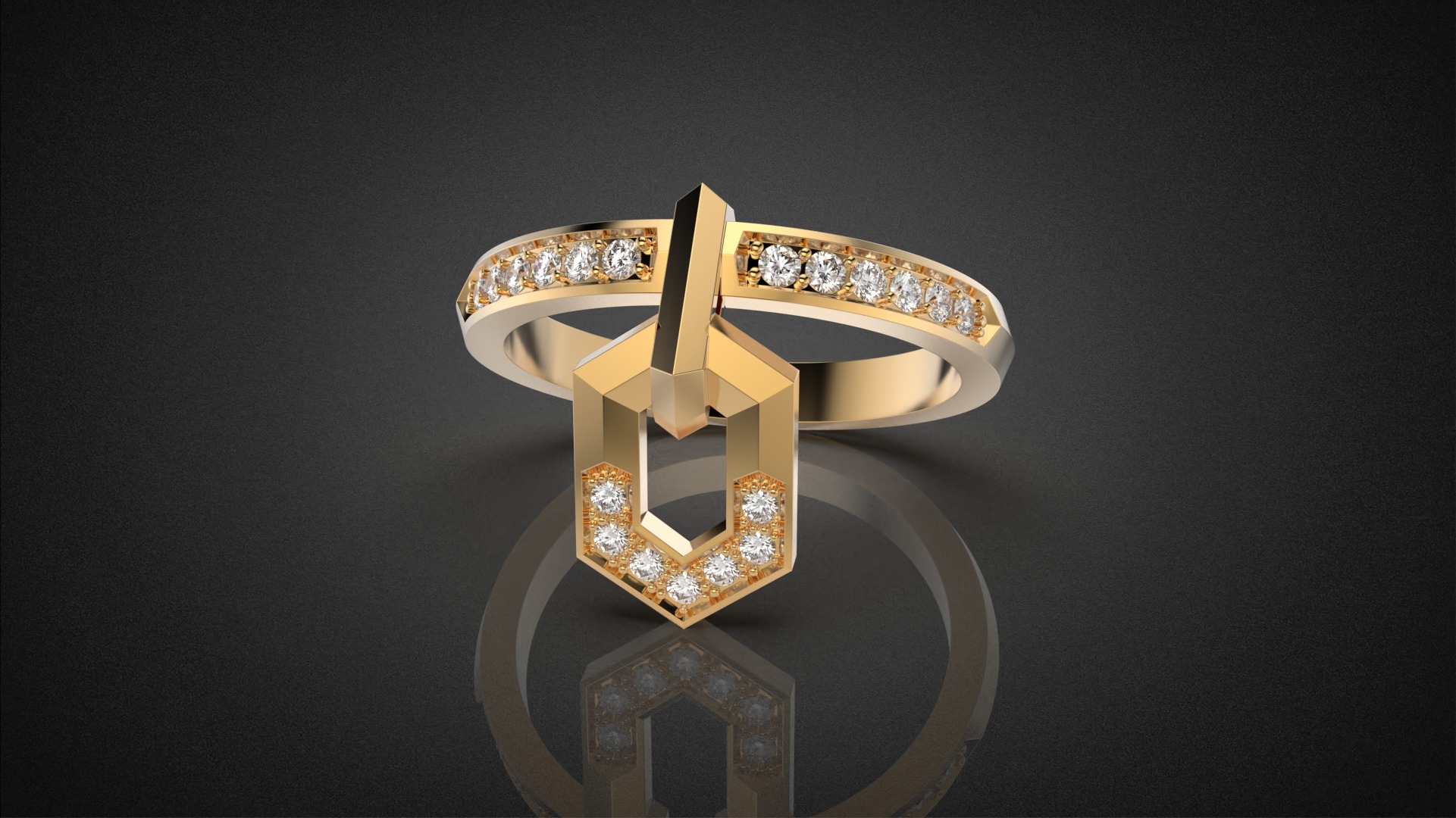 Fashion movable Chains ring all sizes R56 3D print model_5