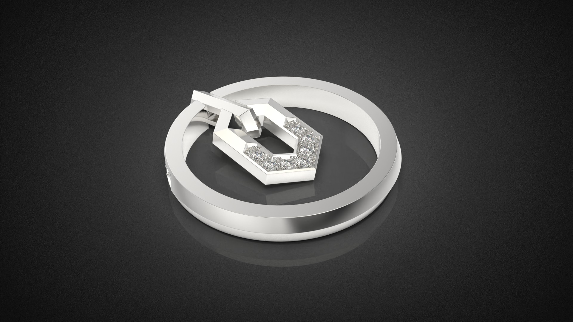 Fashion movable Chains ring all sizes R56 3D print model_13