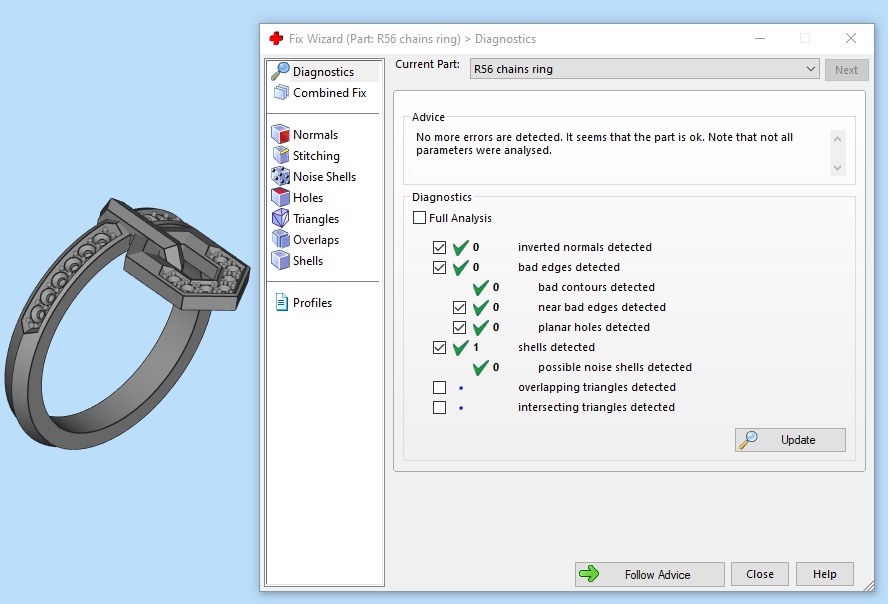 Fashion movable Chains ring all sizes R56 3D print model_4
