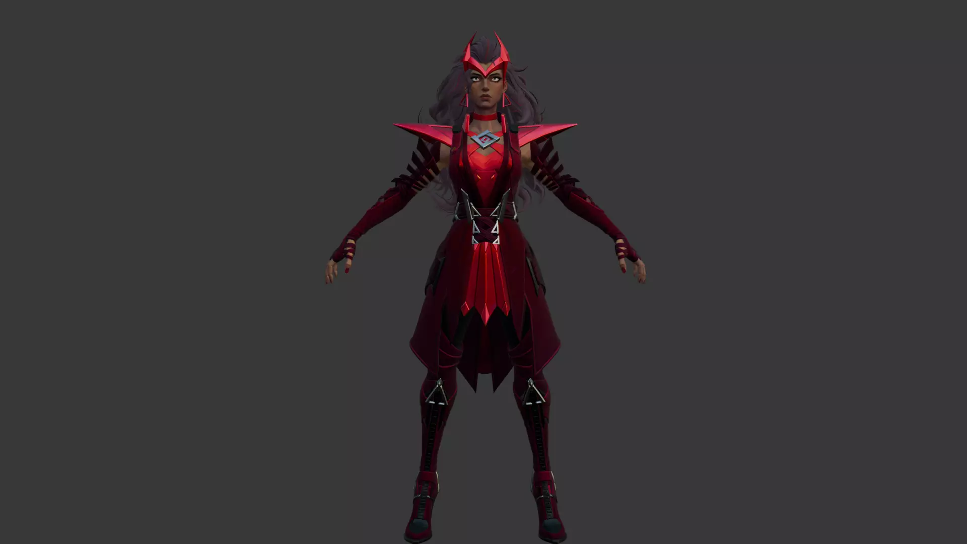 Scarlet Witch - Blender Only Low-poly 3D model_0