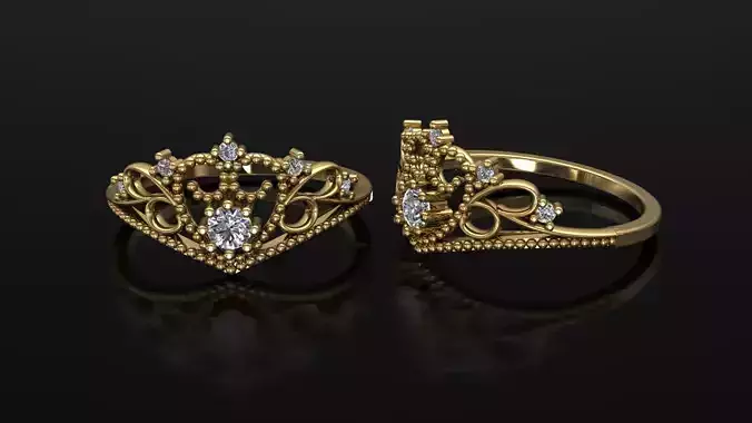 Crown Model Diamond Ring