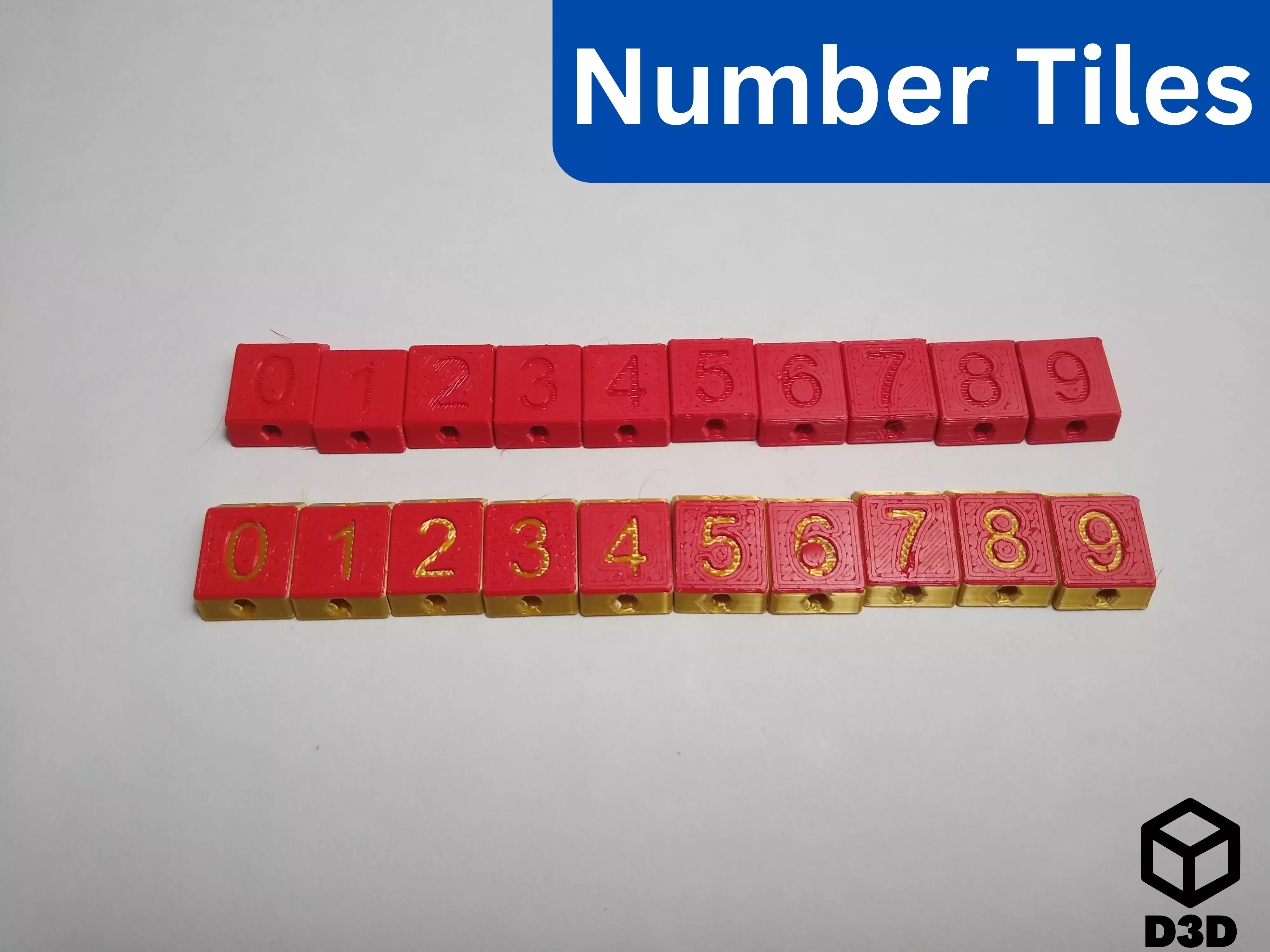 Number Tiles - Dovetail Tile System Free 3D print model