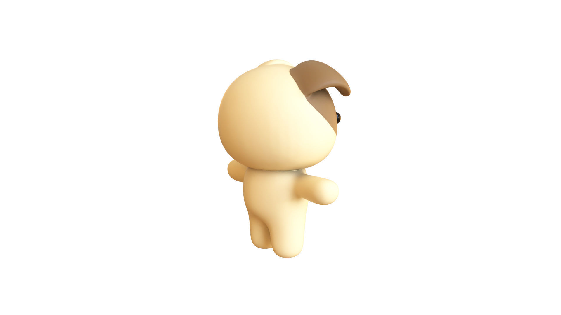 Chubby Dog Animated for Games Low-poly 3D model_13