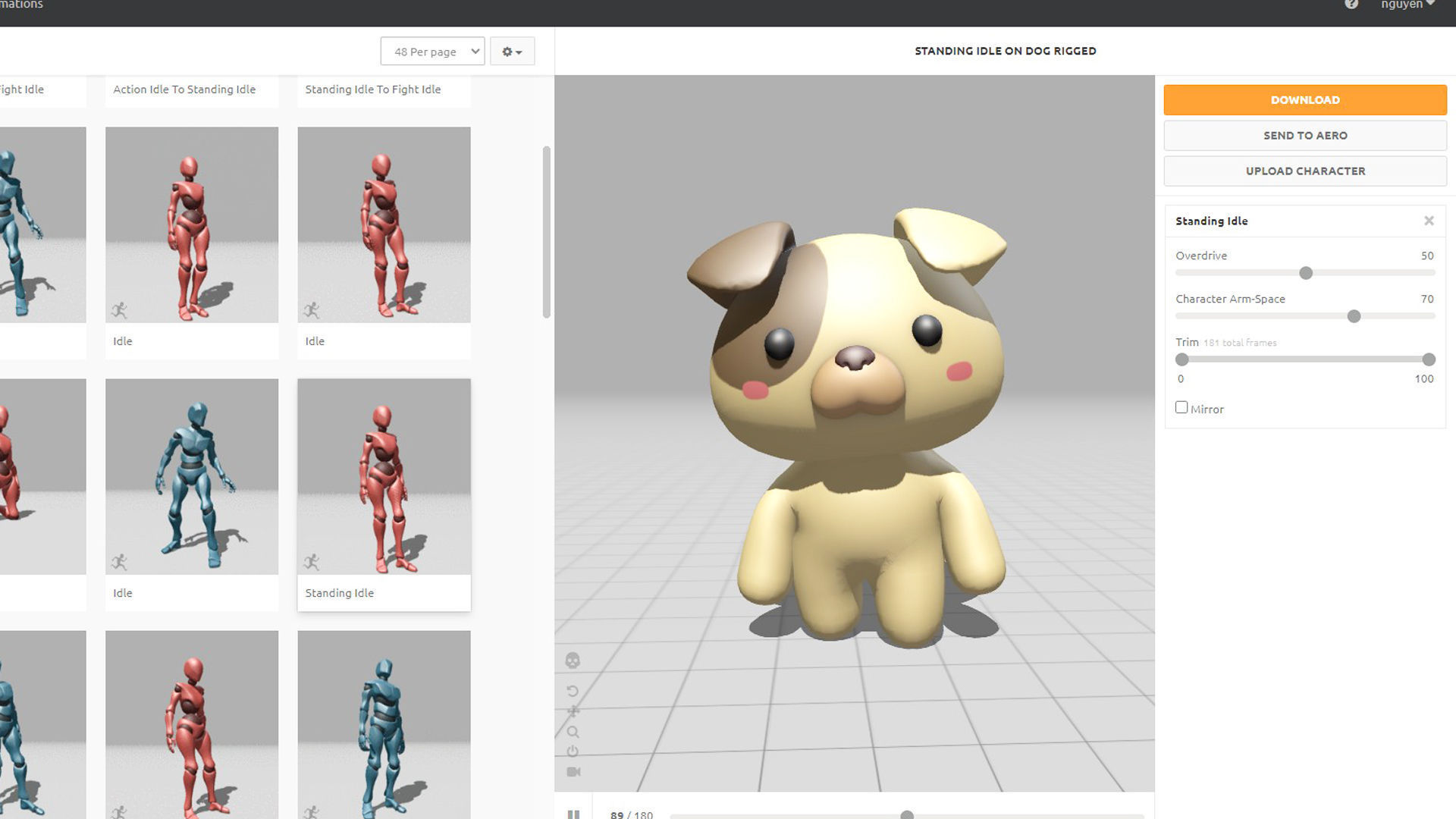 Chubby Dog Animated for Games Low-poly 3D model_1