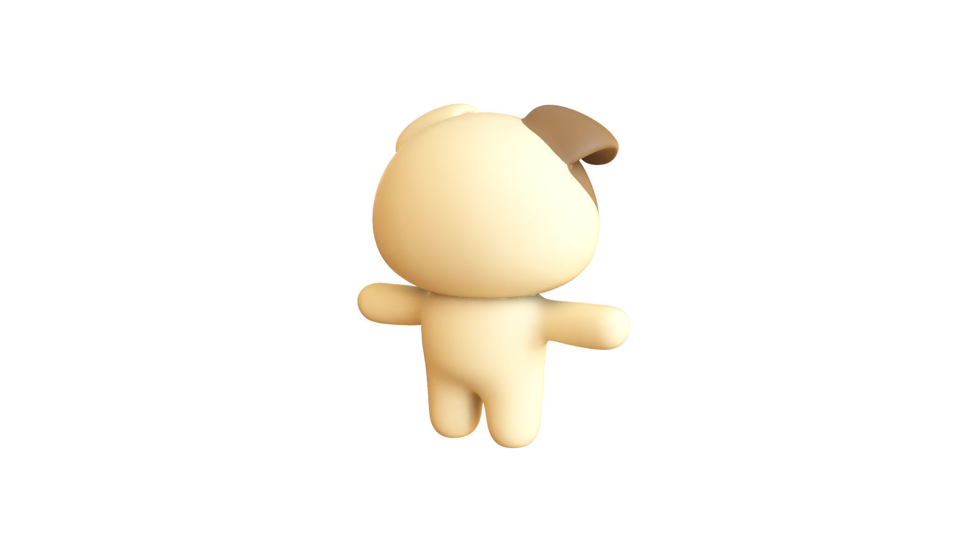 Chubby Dog Animated for Games Low-poly 3D model_20