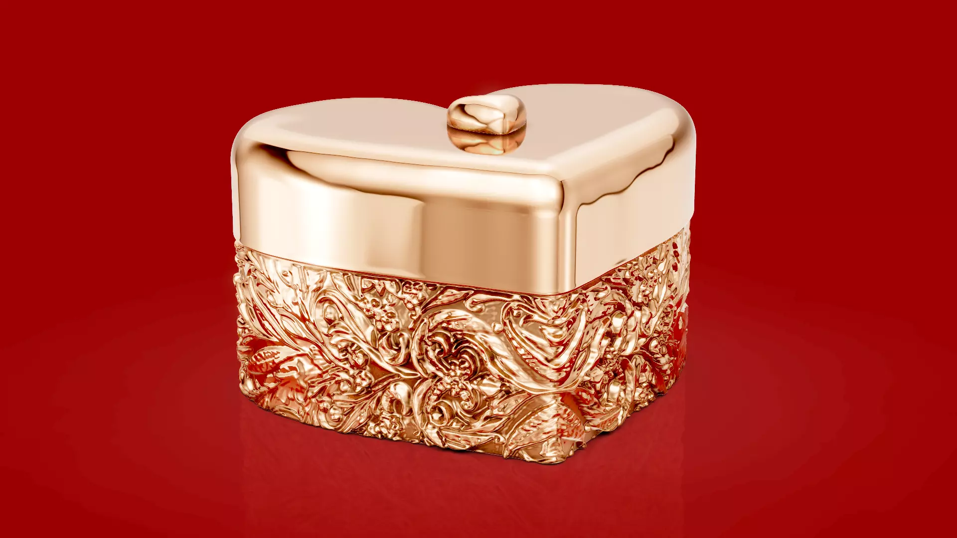 Ornament Heart box Valentines Day Gift Box 3D print model_0