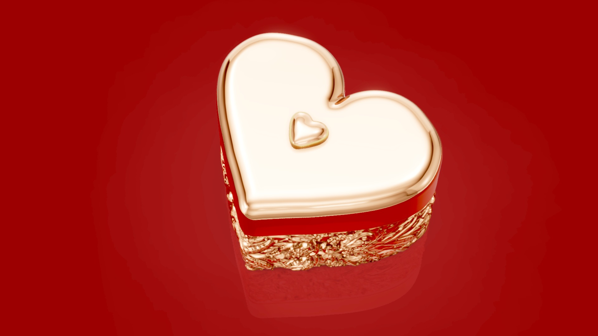 Ornament Heart box Valentines Day Gift Box 3D print model_3