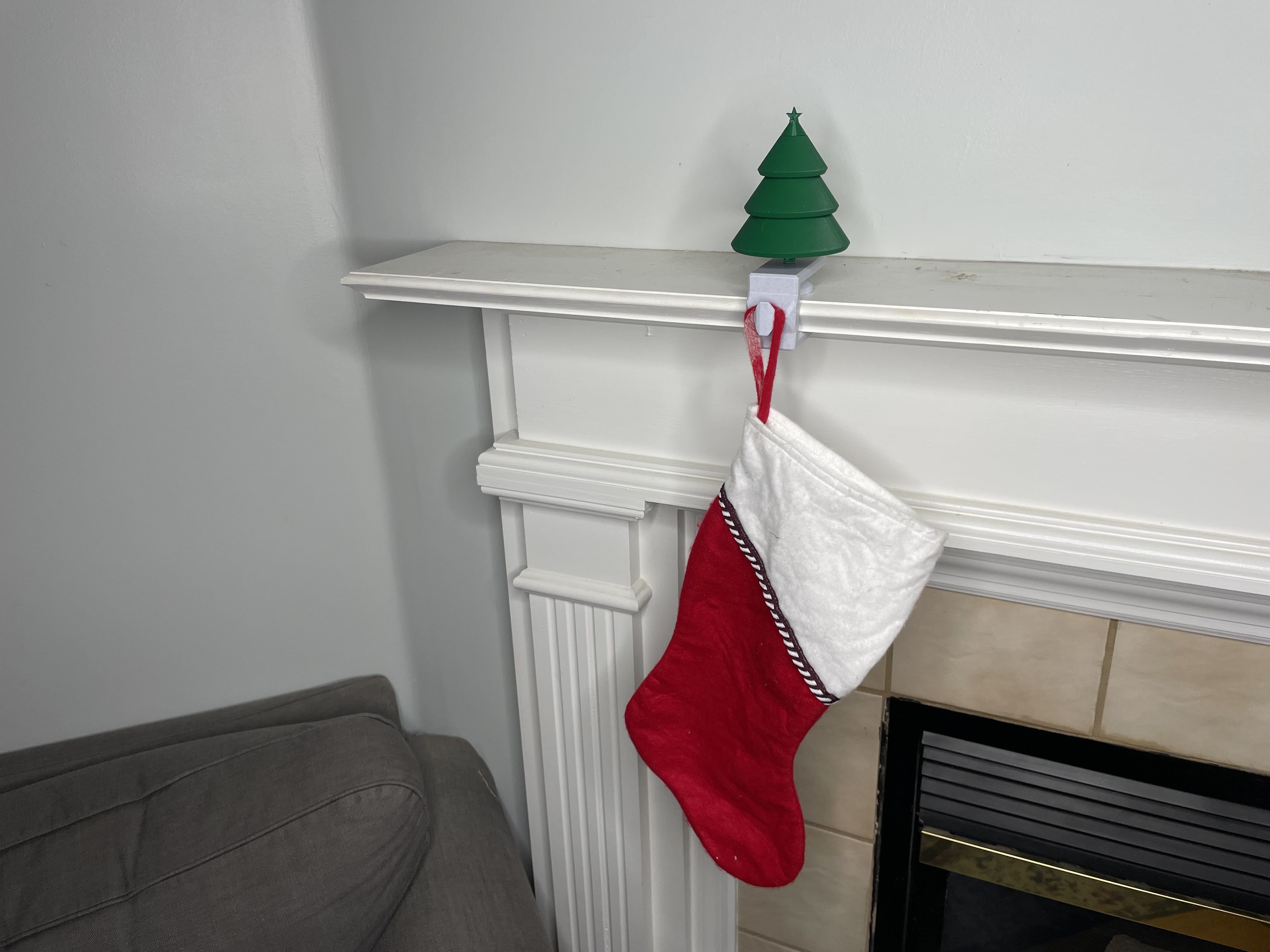Clamping Christmas Tree Stocking Hanger Free 3D print model_1