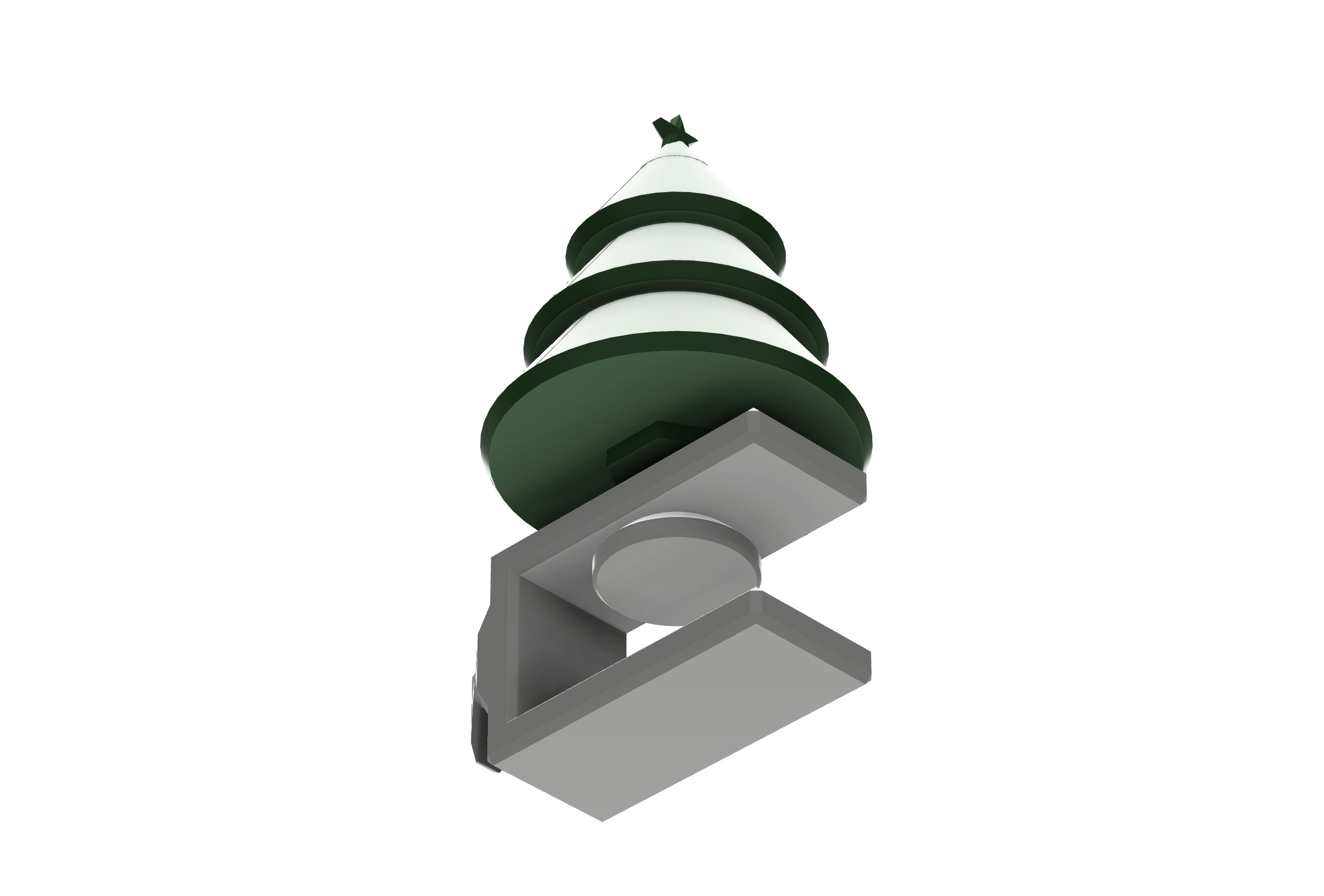 Clamping Christmas Tree Stocking Hanger Free 3D print model_21