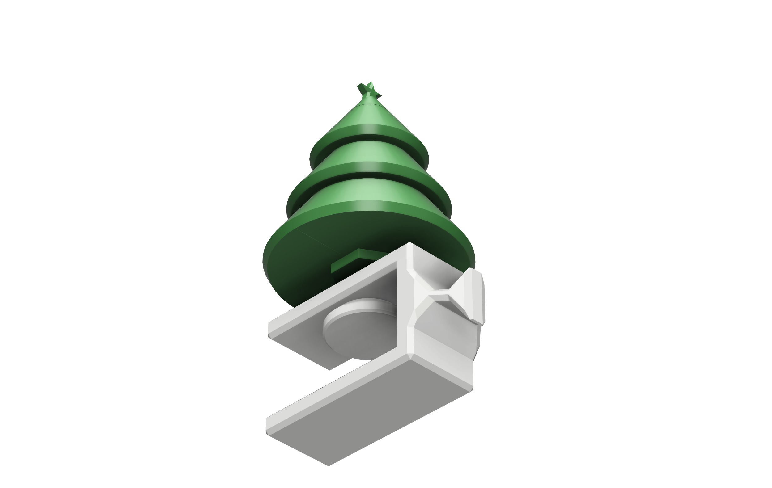 Clamping Christmas Tree Stocking Hanger Free 3D print model_20