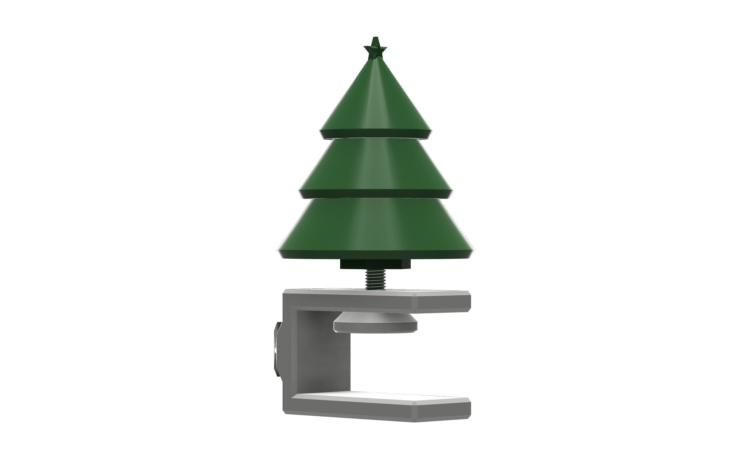 Clamping Christmas Tree Stocking Hanger Free 3D print model_19