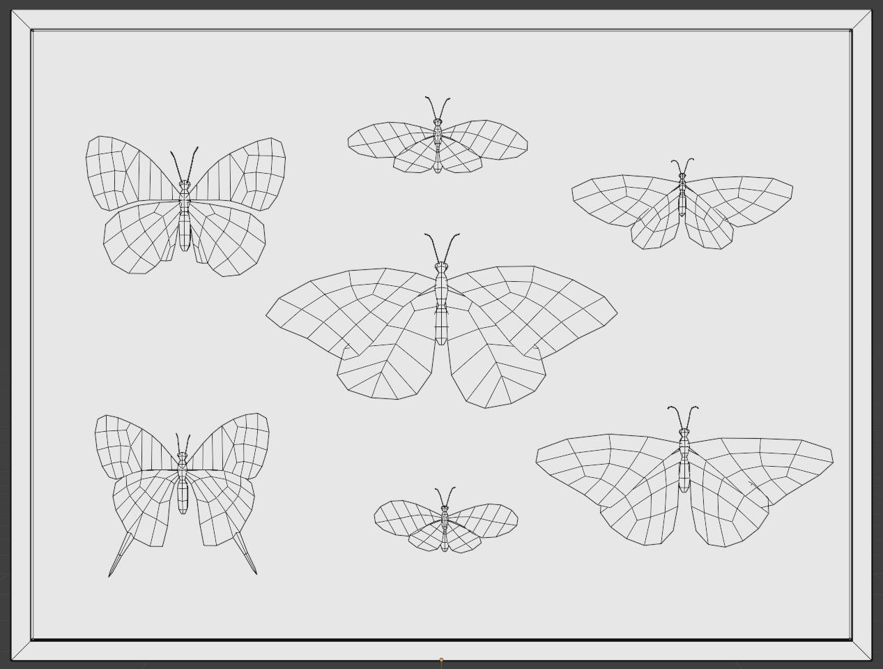 Butterflies in frame 3D model_3