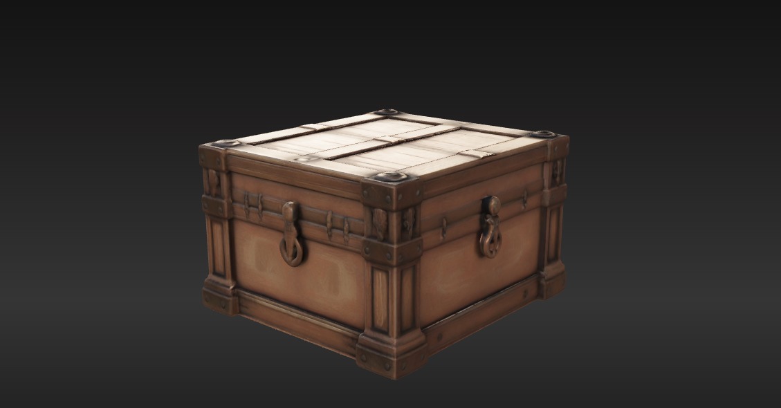 Ancient Treasure Chest 2 3D Model Low-poly 3D model Low-poly 3D model_3