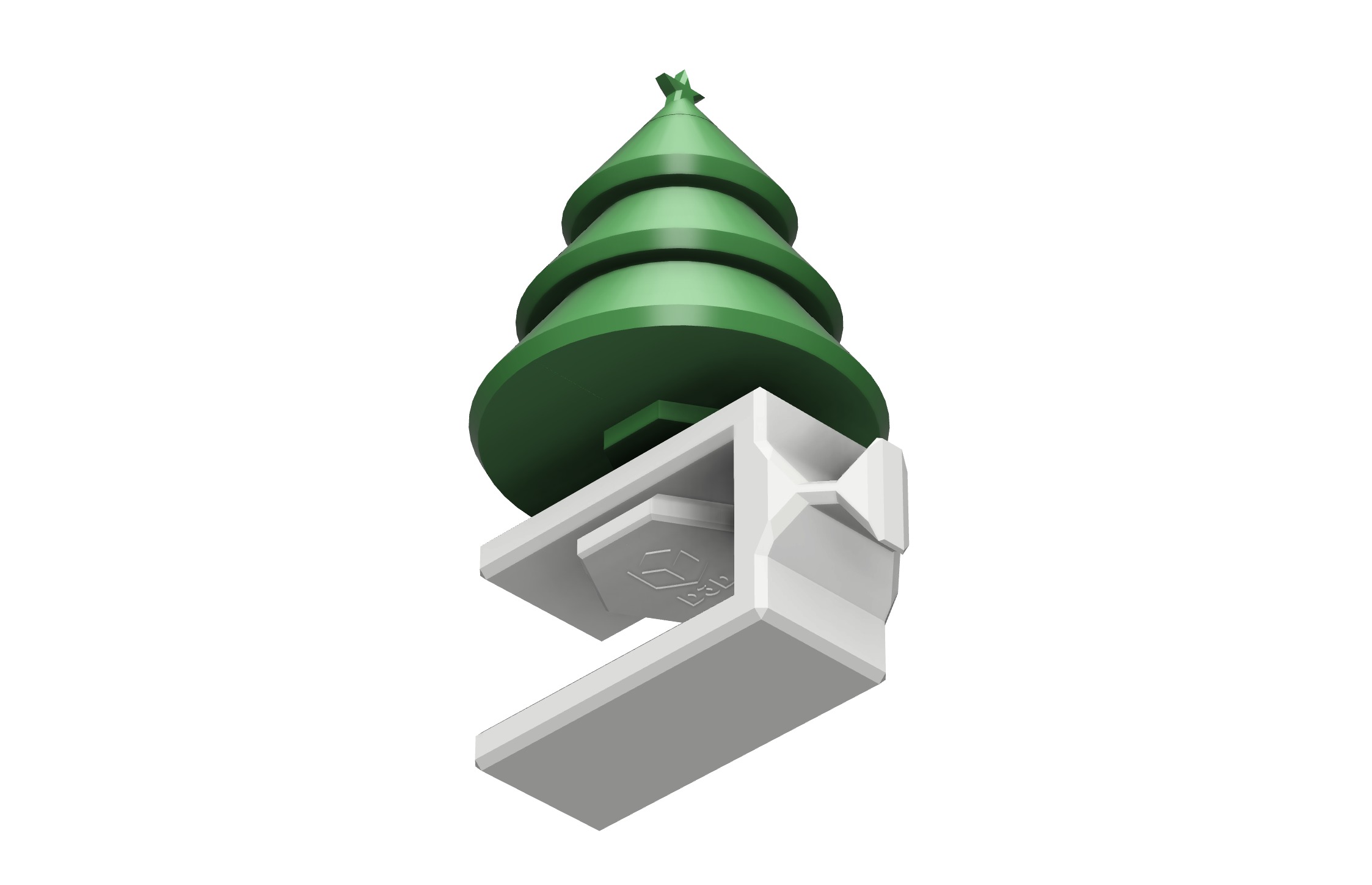 Clamping Christmas Tree Stocking Hanger V2 Free 3D print model_15