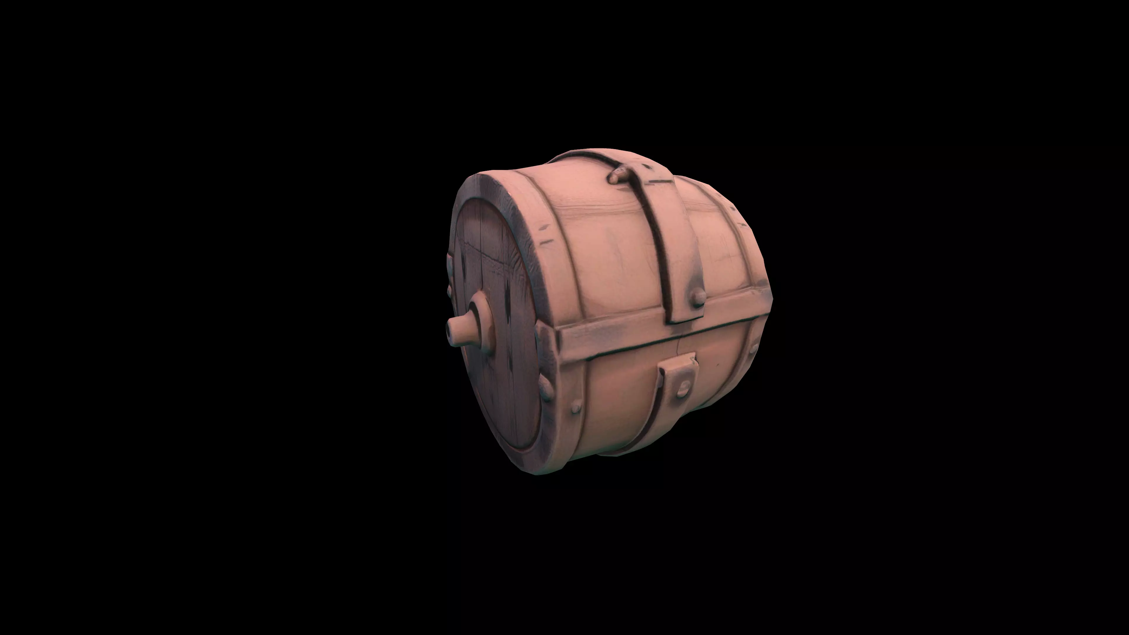 Ancient Wooden Barrel 3D Model Low-poly 3D model_0