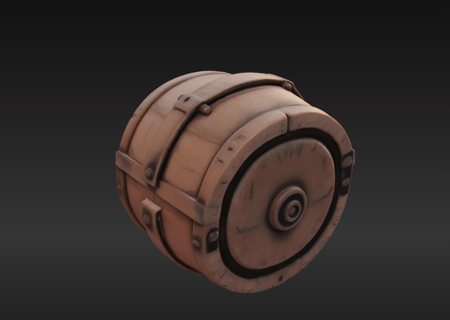 Ancient Wooden Barrel 3D Model Low-poly 3D model_3