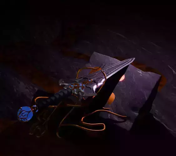 Demon Sword Golden Blue