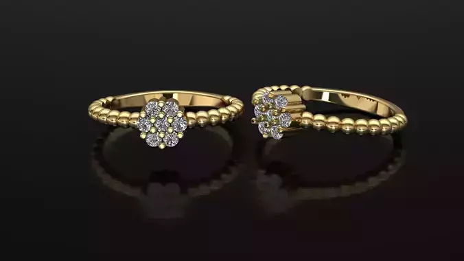  Daisy Model Diamond Gold Ring