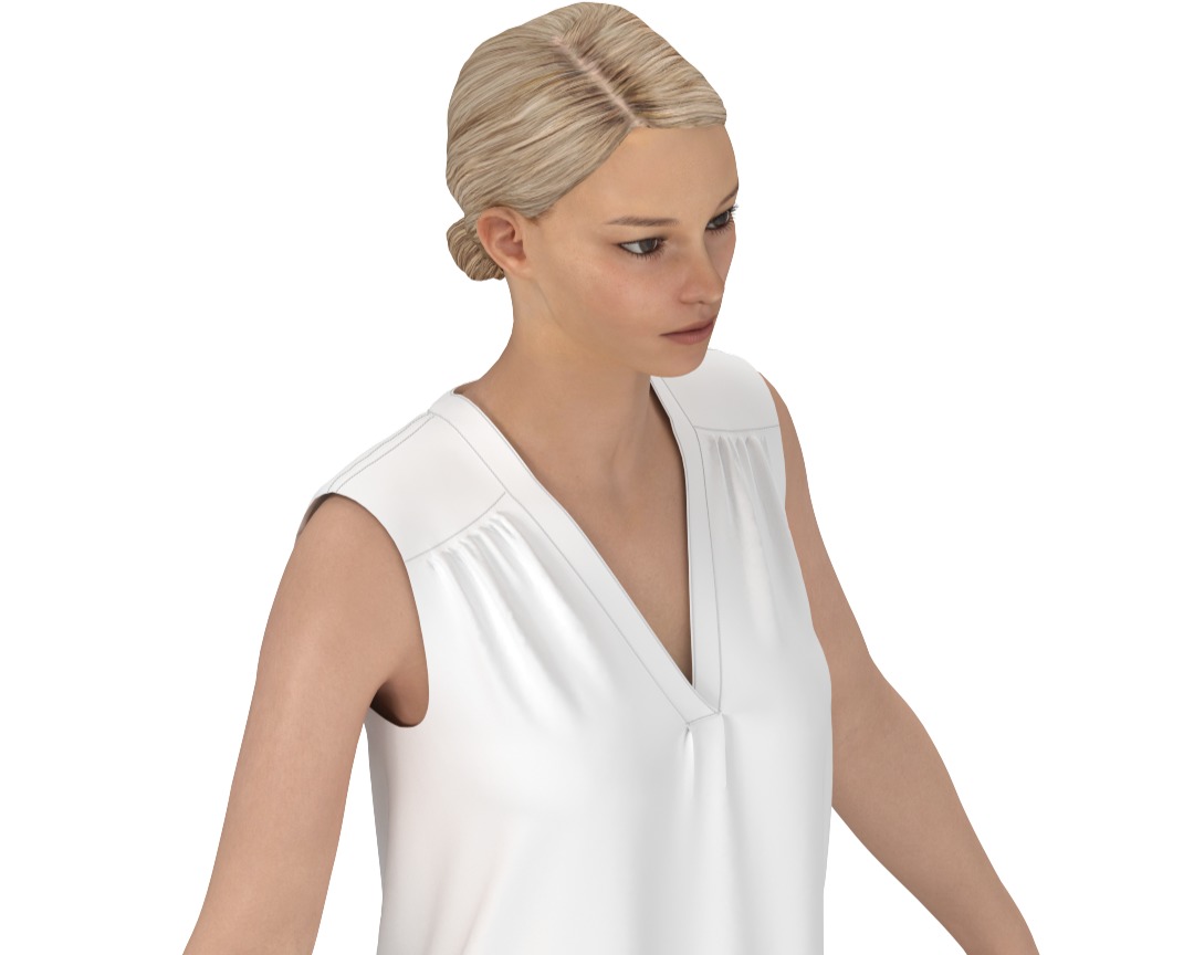 3d digital women top zprj dxf obj 360 degree animation 3D print model_2