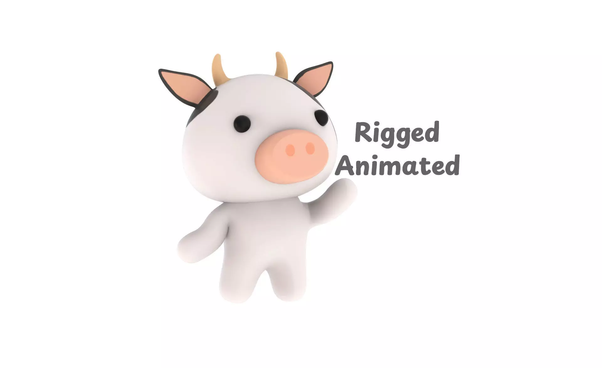 Chubby Cow Animated for Games Low-poly 3D model