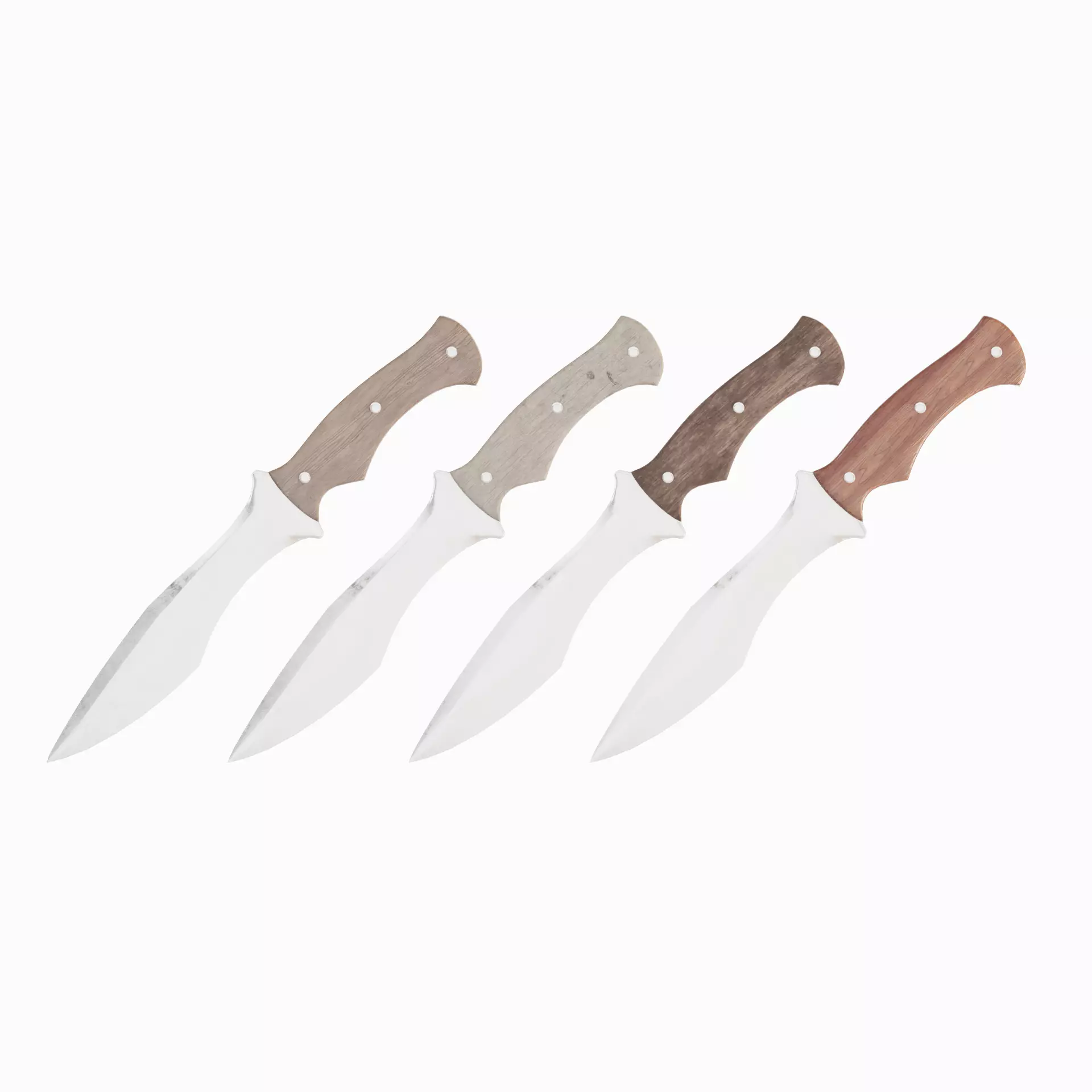 Kitchen Knife Set Low-poly 3D model_0