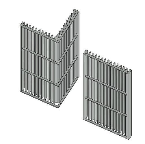 Vertical louvers set Parametric Revit family 3D model