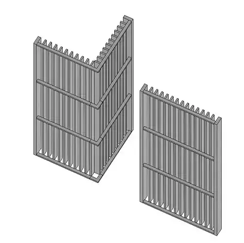Vertical louvers set Parametric Revit family 3D model