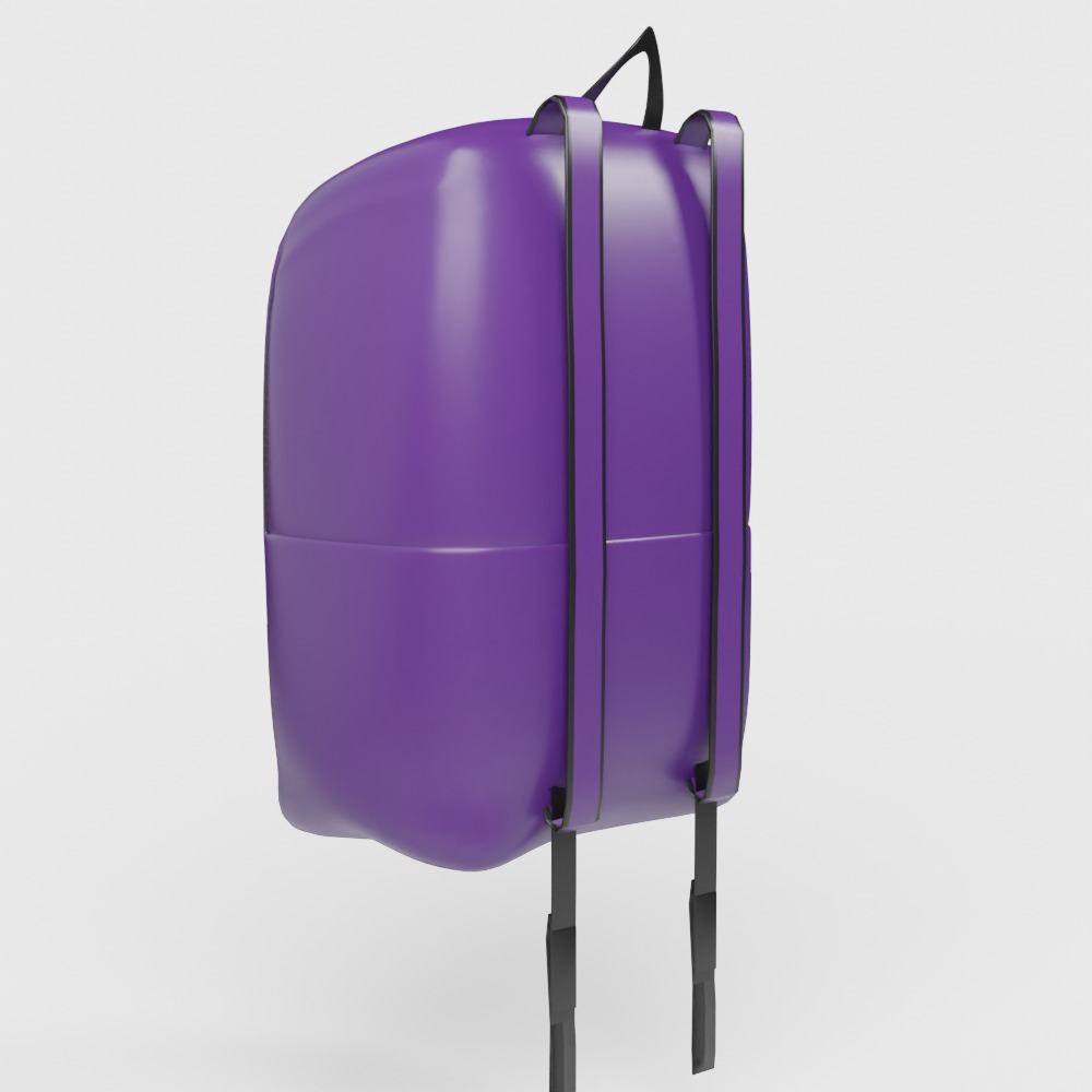 Soft Simple Stylized Carrying Touring Backpack 3D model_4