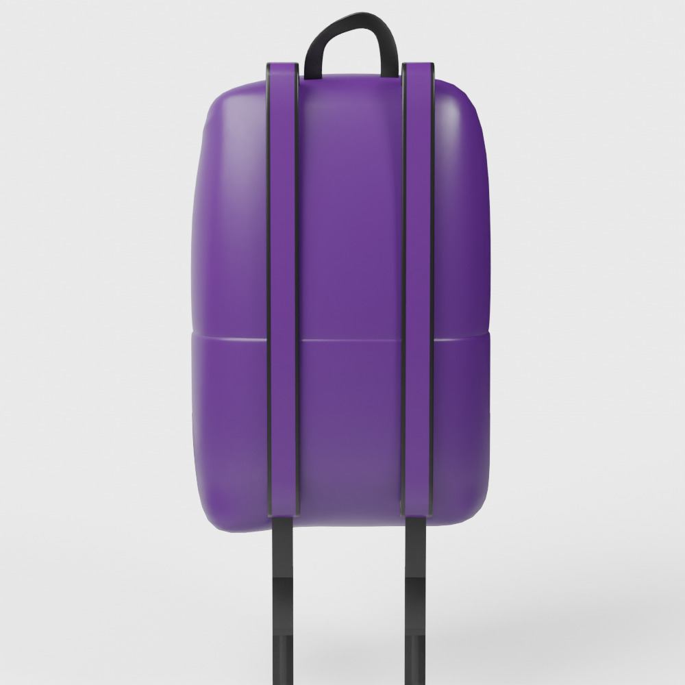 Soft Simple Stylized Carrying Touring Backpack 3D model_5